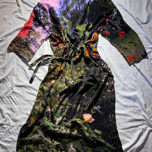 Anntian 100% silk Simple Dress Peggy Sunflowers - Picture 3 of 8